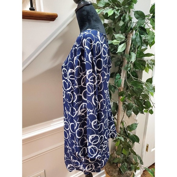 Avenue Women's Blue Polyester Round Neck Long Sleeve Pullover Blouse Size 22/24 - Picture 6 of 13